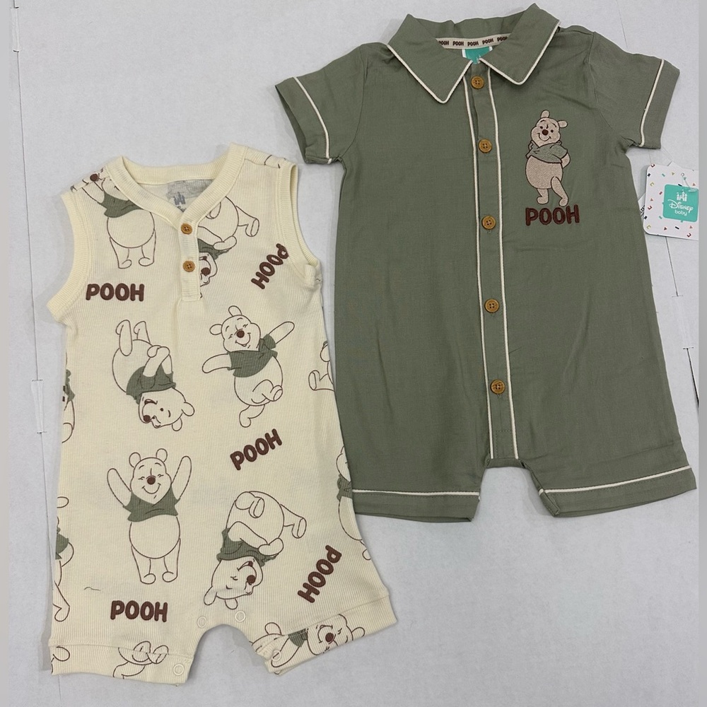 Winnie The Pooh Baby Boy 2 Pack Rompers, Size 18 Months